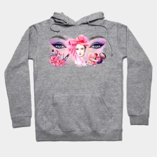 Pink makeup Hoodie